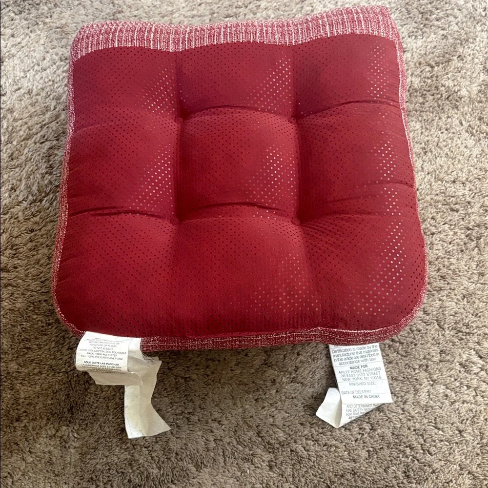 Red Striped Seat Cushions - Picture 2 of 4
